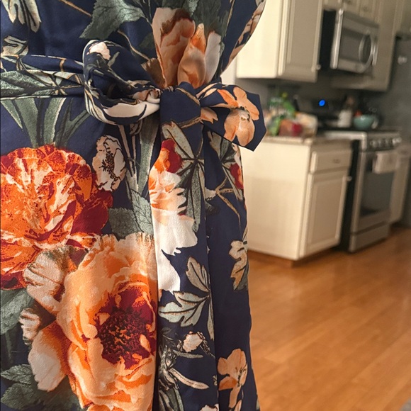 AX Paris Navy and Pink Floral Dress - Picture 6 of 7